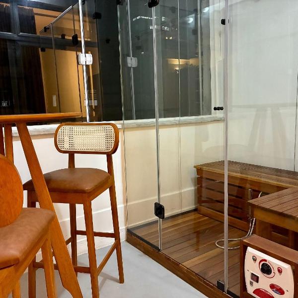 Vista Lateral Mar e Cristo com Sauna Privativa