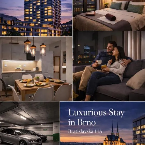 Haas Apartments Tower, 2 bedrooms, balcony and parking, ξενοδοχείο στο Μπρνο