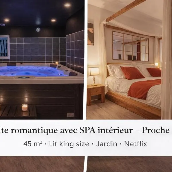 Suite romantique La Maison de Flora SPA intérieur, jardin et lit King size, hôtel à Rousson