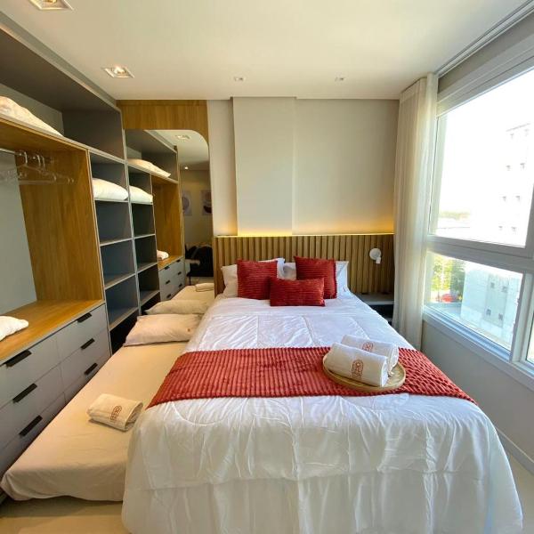 Apê a 450mt Praia da Vila - split, piscina com vista, BBQ e garagem coberta - Foto 2