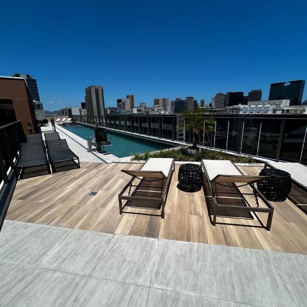 Apartamento no centro do Rio, Metrô e VLT na Porta e piscina no Rooftop