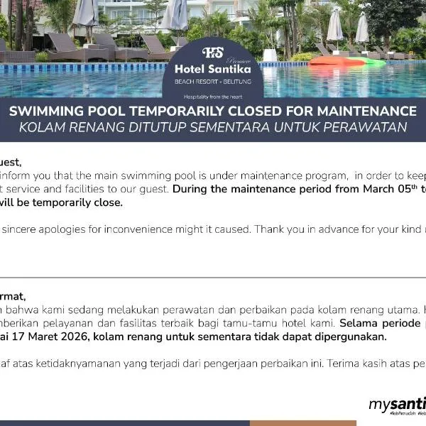 Hotel Santika Premiere Beach Resort Belitung, hotel in Sijuk