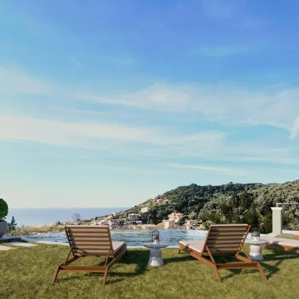 Villa Socrates Gardeno Luxury Sea View Pool Escape, hotelli kohteessa Vitalades