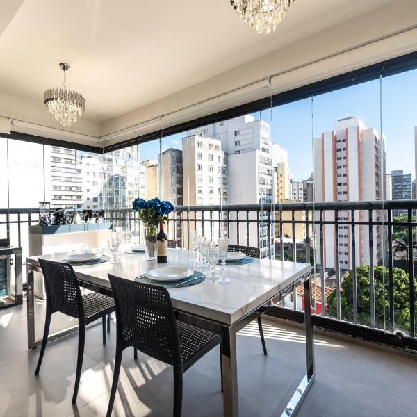Apto 62 Luxo Vista Panorâmica Varanda Piscina Academia Garagem WiFi Perto do Metrô Centro São Paulo