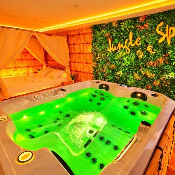 JUNGLE SPA-4 Pers-Jacuzzi-Parking-Jardin-Clim-Colmar, hotel i Muntzenheim