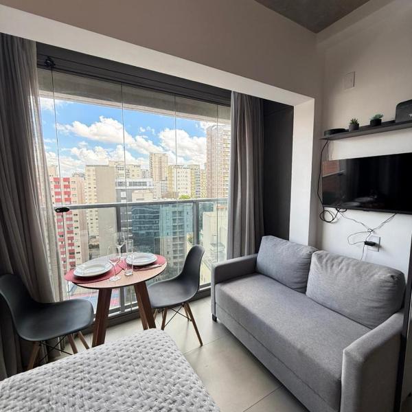 1227 Studio colado ao Metrô Paraíso e Av Paulista com sacada, arcondicionado, sofa e lazer completo com piscina, academia, lavanderia, coworking e muito mais - Foto 2