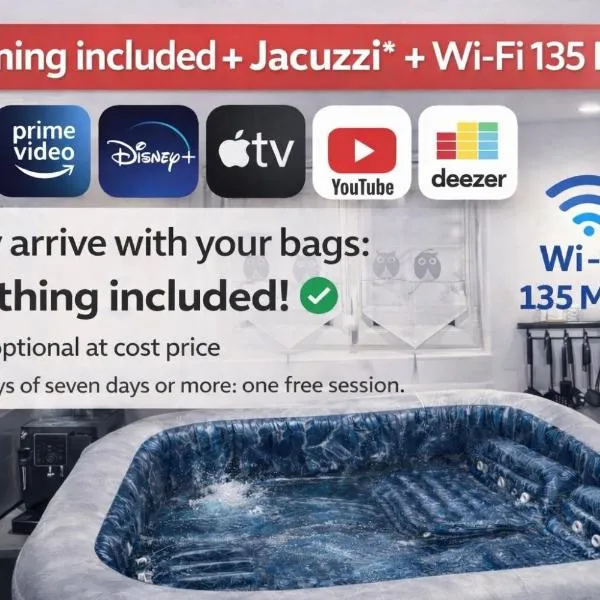 Chez Pascal et Louna au calme avec Jacuzzi ! Proche PARIS et RER B et CDG AÉROPORT, מלון בסבראן