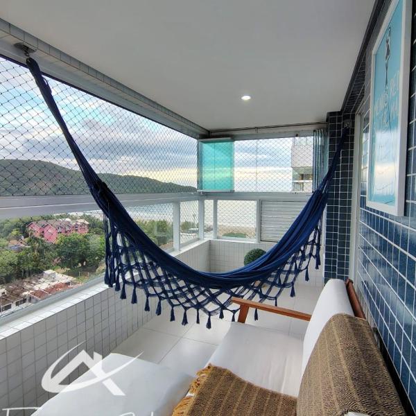 Apto com Vista para o Mar em Bertioga, 2 Quartos, Suíte e Churrasqueira