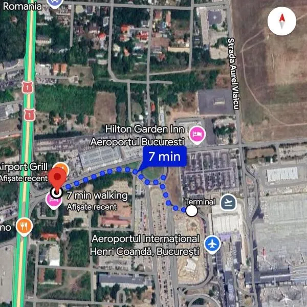 7 min walking to airport, hotel i Otopeni