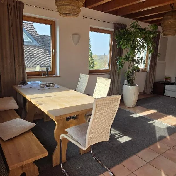 Charmante Ferienwohnung mit Terrasse und herrlichem Fernblick，位于阿尔岑瑙·因·尤特弗兰恩的酒店