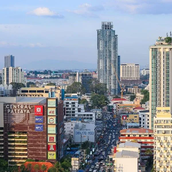 芭提雅 市中心 海景酒店公寓预订 无边泳池 海滩 日光浴 健身房21f, hotel a Pattaya Central