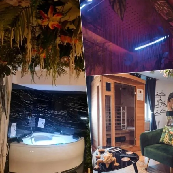 Spa-Sauna-Ciel de pluie tropicale-Champagne Nuit Romantique - Escapade Mâconnaise, hotel a Mâcon