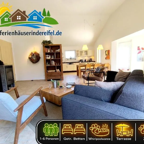 Luxuriöses, familienfreundliches Ferienhaus ,,Amy,, mit Whirlpoolwanne, Kamin und Garten, hotel v mestu Hinterhausen