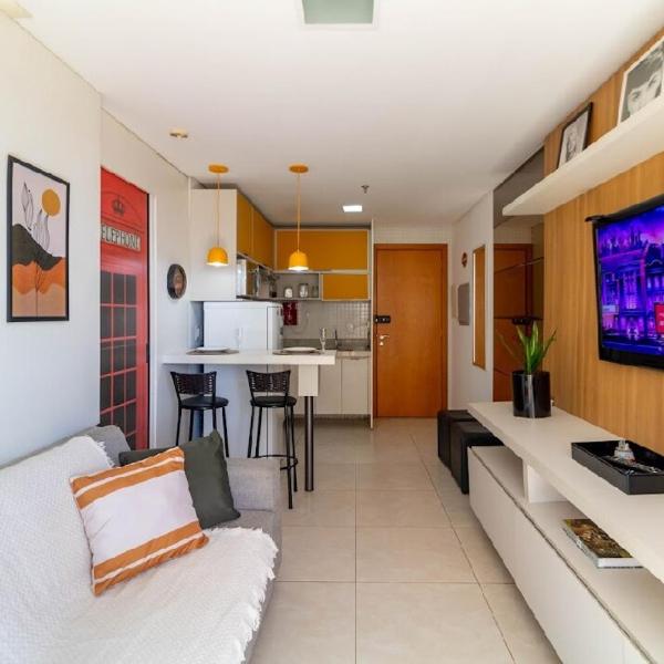 Flat vista Park Flamboyant com garagem e wifi