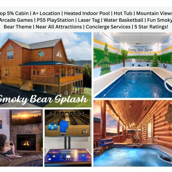 Smoky Bear Splash Top Rated Private Pool Cabin with Hot Tub, Mtn Views, Arcade Games, Excellent Location, hotel a Pigeon Forge