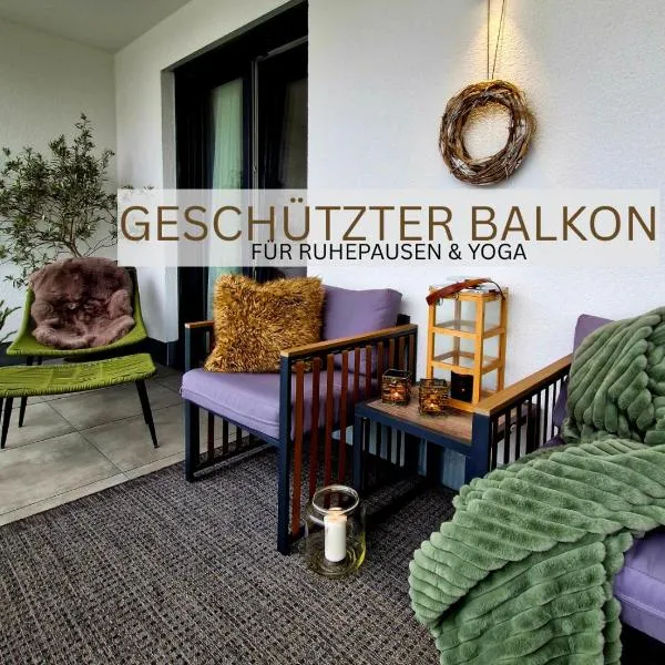 Balkon-Parken-Self-Check-in-Limes2Living-Niedernberg, hotelli kohteessa Niedernberg