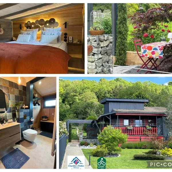 TiNY HOUSE LE CHALET LIT KING SIZE -TERRASSE - PETIT DÉJEUNER-CLIMATISATION -PARKING โรงแรมในÉchenoz-la-Méline