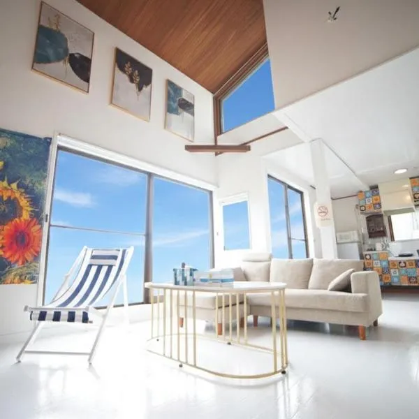 【マリンブルー風オーシャンビュー】貸切ヴィラ WIFI付/BBQ可能/最大6名/無料駐車場, hotel din Okawa