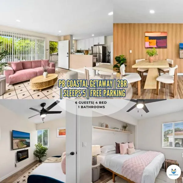 PB Coastal Getaway | 2BR | Sleeps 5 | Free Parking, hôtel à San Diego