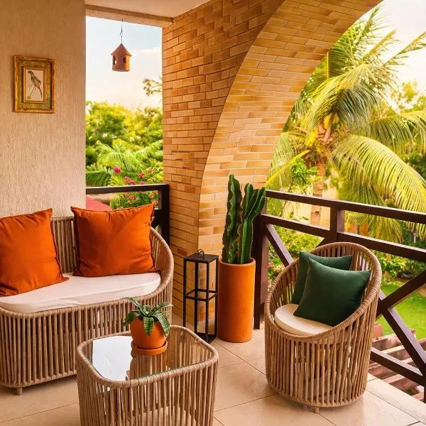 Casa Terracota Quiet Tropical Luxury Apt Fast WIFI Balcony & Pool near Pipa centre, Hotel in Pipa