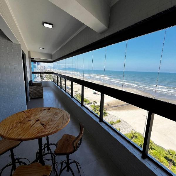 Vista Mar Tudo Novo-Ar Cond Wi Fi 2-Dorm -Garagem Ap 702 de frente para o Mar, churrasqueira, cervejeria