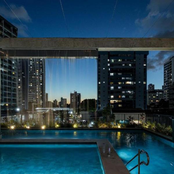Studio inteiramente novo em localização perfeita, lazer completo e muito conforto!