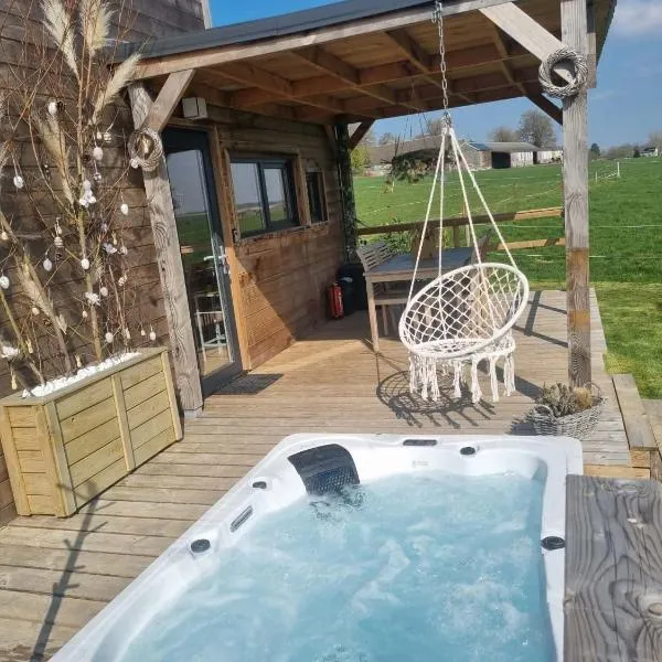 Tiny housse serenity avec jacuzzi et piscine, отель в городе Tinlot