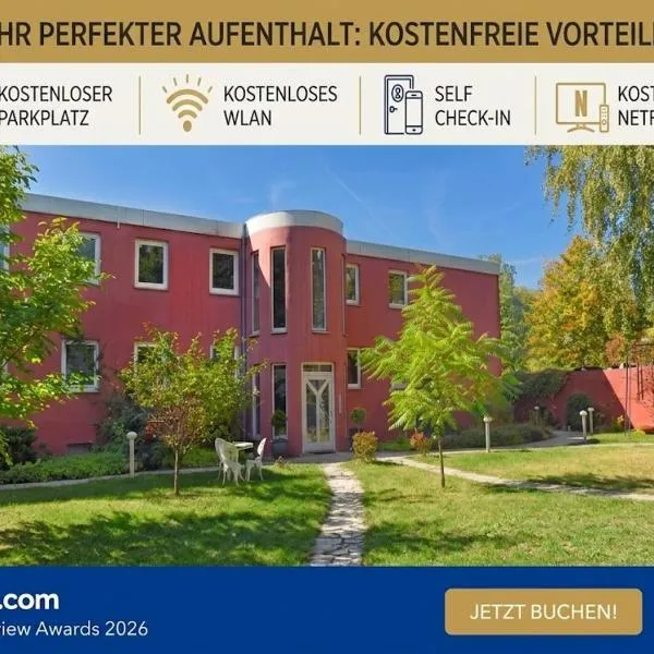 Residence Moai - Gardenview - Business Travel - kostenloser Parkplatz, WLAN, Waschtrockner, Smart TV, Qbo ESSENTIAL, ergonomischer Schreibtisch, Hotel in Erlangen