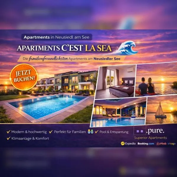 Apartments C'EST LA SEA - Whirlpool-Suite oder Dachterrassen-Suite - Pets welcome, Hotel in Neusiedl am See