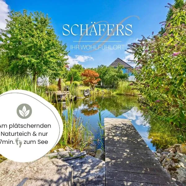 Schäfers - Ihr Wohlfühlort - Hochwertige Ausstattung, Naturgrundstück mit Bachlauf, Terrassen, WLAN, Parken - an 2 Seen bei Leipzig, хотел в Гроспосна