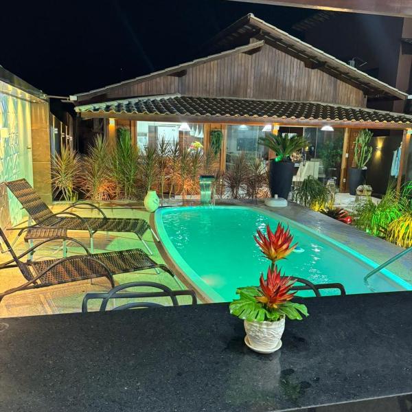 Casa de Madeira em Guarapari, Meaipe com piscina privativa e Área Gourmet