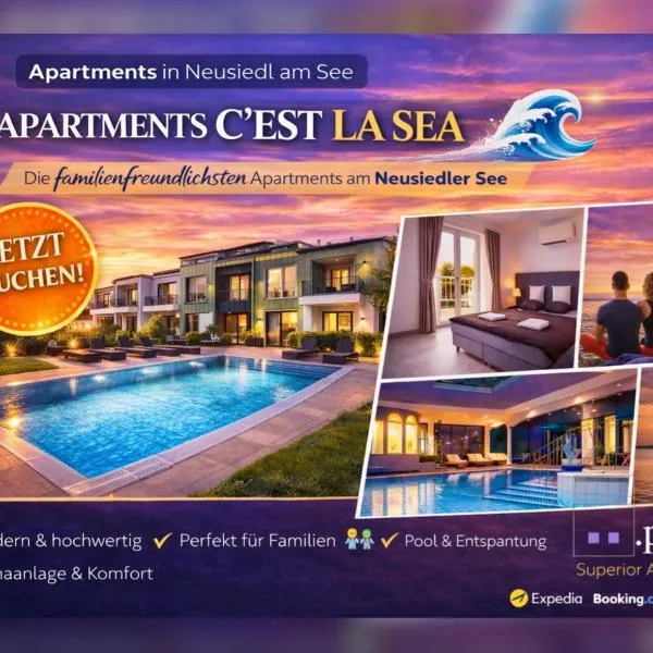 Apartments C'EST LA SEA - Whirlpool-Suite oder Dachterrassen-Suite - Pets welcome, Hotel in Neusiedl am See