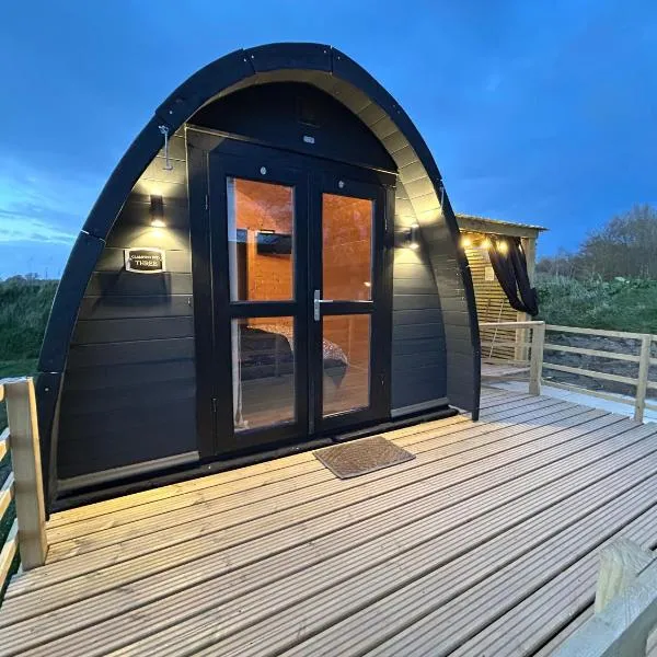 Dolafon luxury glamping pod 3 with hot tub and bathroom, хотел в Сейнт Асаф