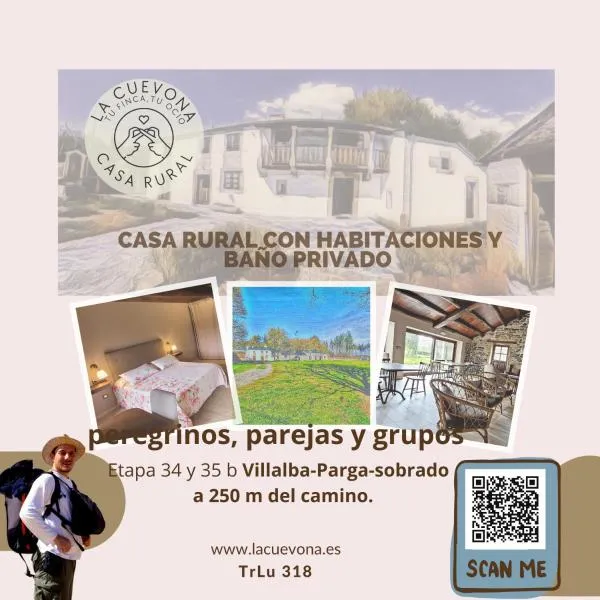 Habitaciones La Cuevona de Guitiriz,Parga, en el camino norte Lugo – hotel w mieście Parga