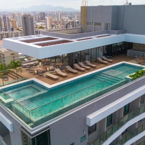Studio Jade em Meireles com Rooftop Vista Mar