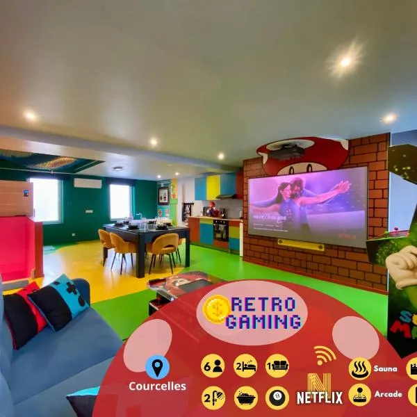 Retro Gaming Corner - Arcade Games - Jacuzzi - Sauna - Switch 2, hotel sa Courcelles