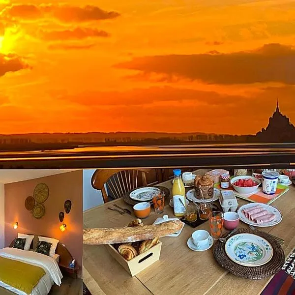 Parenthèse poétique face au Mont-Saint-Michel, entre nature vivante, animaux et petit-déjeuner festin, hotel a Servon