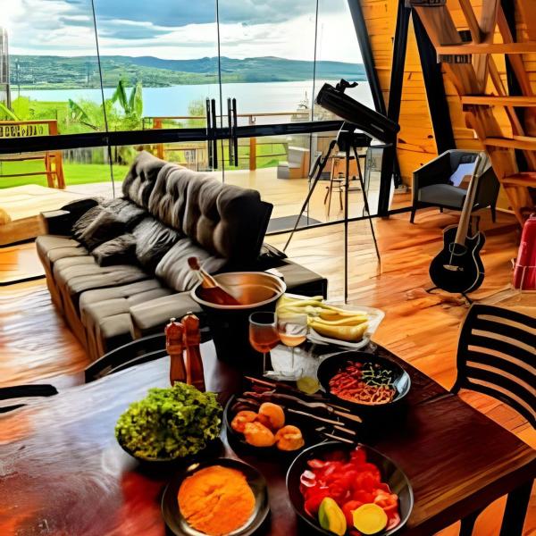 Chalé Recanto cabana com vista do lago, ofurô e banheira aquecida - Foto 4