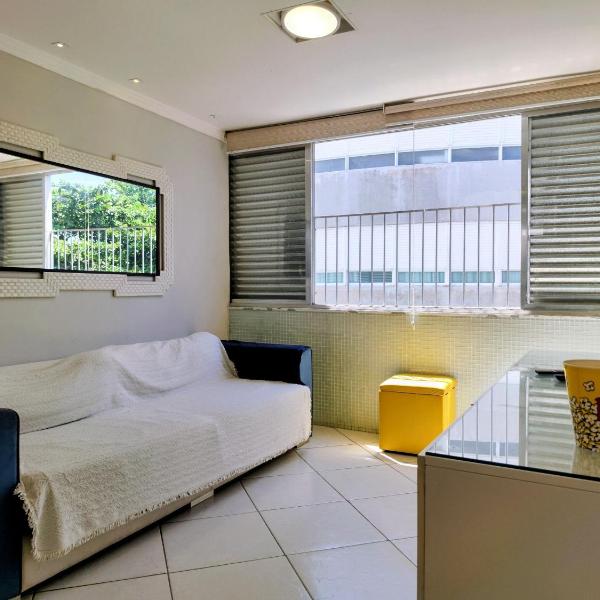 12F-Apartamento 2 Quartos com Ar Condicionado, Internet e TV a cabo, 1 Garagem - Vista Mar - Praia do Tombo - Guarujá - Foto 2