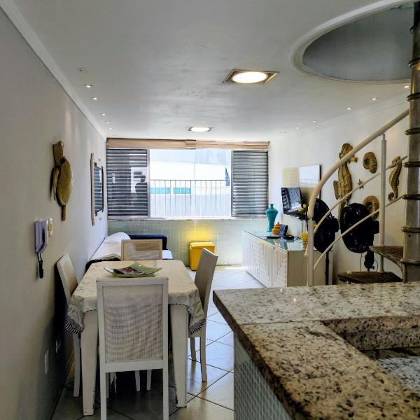 12F-Apartamento 2 Quartos com Ar Condicionado, Internet e TV a cabo, 1 Garagem - Vista Mar - Praia do Tombo - Guarujá - Foto 4