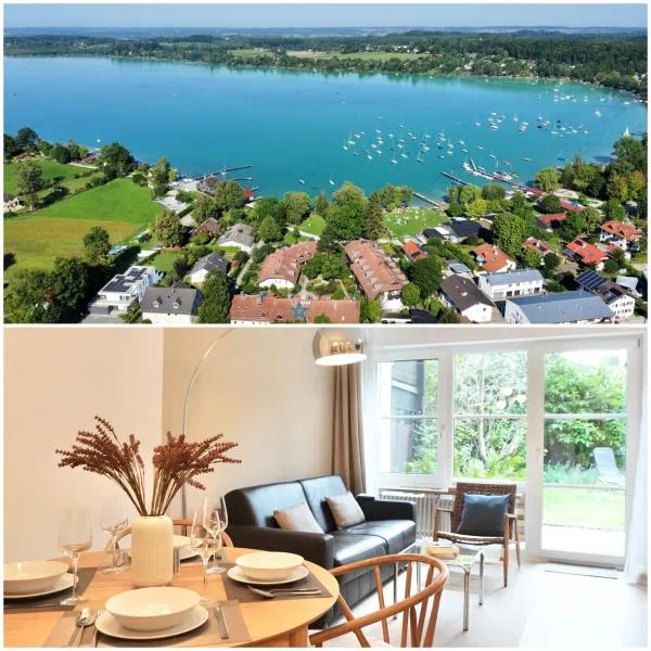 Design Studio am See mit Terrasse, Garten, 40m vom See - Snug Stays 2, hotel em Wörthsee