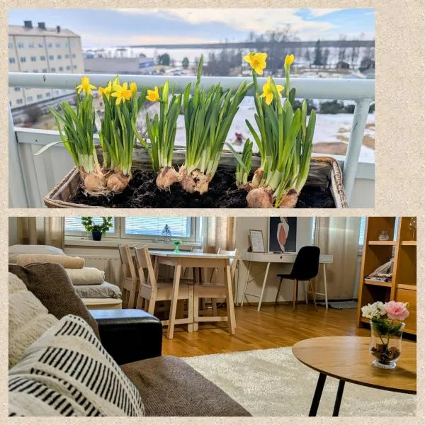 Beautiful apartment with seaview! Top 7th floor Free parking!, hotelli Kemissä