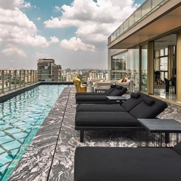 2801 Versace Moema - Studio completo em condomínio de luxo com piscina e vista no Rooftop