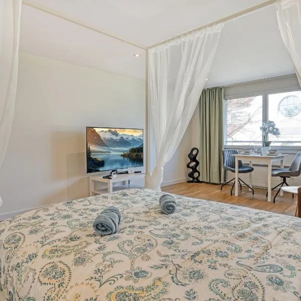 cozy Studio with seeview a big TV and a bicycleroom, hôtel à Romanshorn