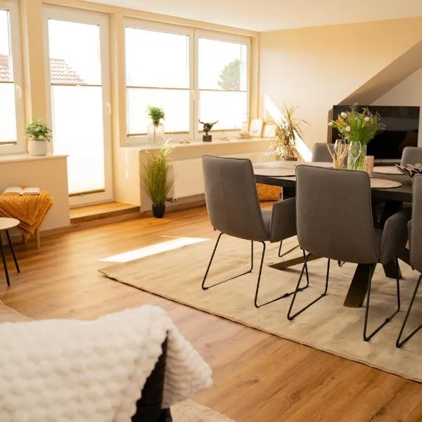 Lichtdurchflutende Wohnoase-Stilvoll-ruhig-kostenloser Parkplatz- 24-7 Self Check-in, bis zu 5 Personen, sehr geräumig, hotel in Paderborn