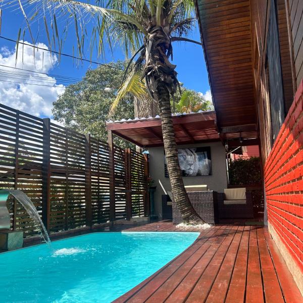 Chalé com PISCINA Privativa, com 2 QUARTOS, ESTACIONAMENTO em Condomínio com PORTARIA 24h, Sauna, Quadras, 3 PISCINAS no condomínio, Pesca e Parquinho Infantil - SmarTV na sala de estar, TV na área CHURRASQUEIRA, Wi-Fi e Cozinha Completa - Foto 5