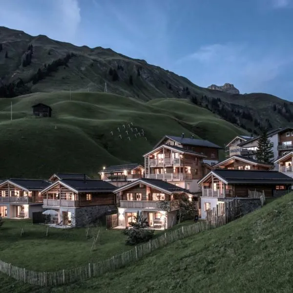 Schröcken में, होटल Aadla Walser-Chalets mit privater Sauna, Hotpot und Hotelservice