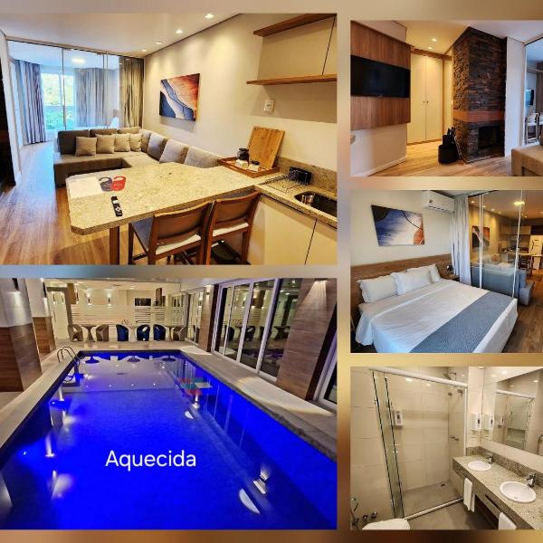 Flat Aconchegante c/ Lareira e Piscina