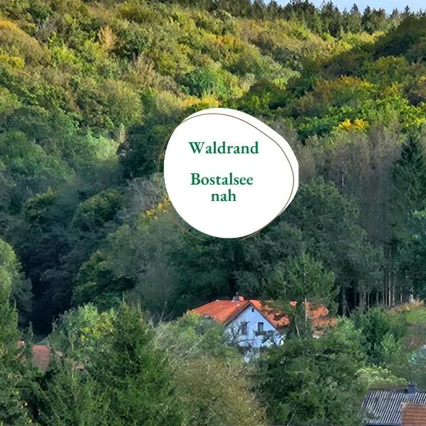 Viesnīca Ferienwohnung Schwarzhof- Hahnekräh am Bostalsee- ruhig am Waldrand, Hunde willkommen pilsētā Nohfeldene