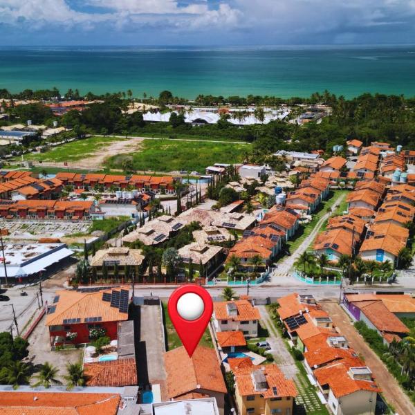 Condomínio a 350 m da Praia de Taperapuan